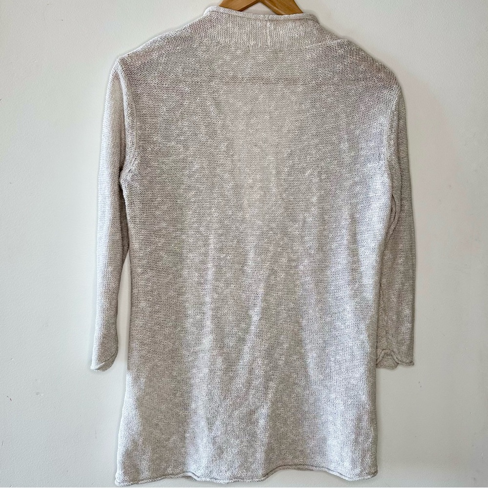 Coldwater Creek Linen & Cotton Cream Loose Knit Long Cardigan SMALL - Picture 11 of 11